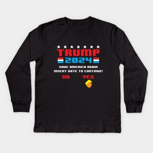 Miss Me Yet Trump 2024 Save America Again Insert Vote Gamer Kids Long Sleeve T-Shirt